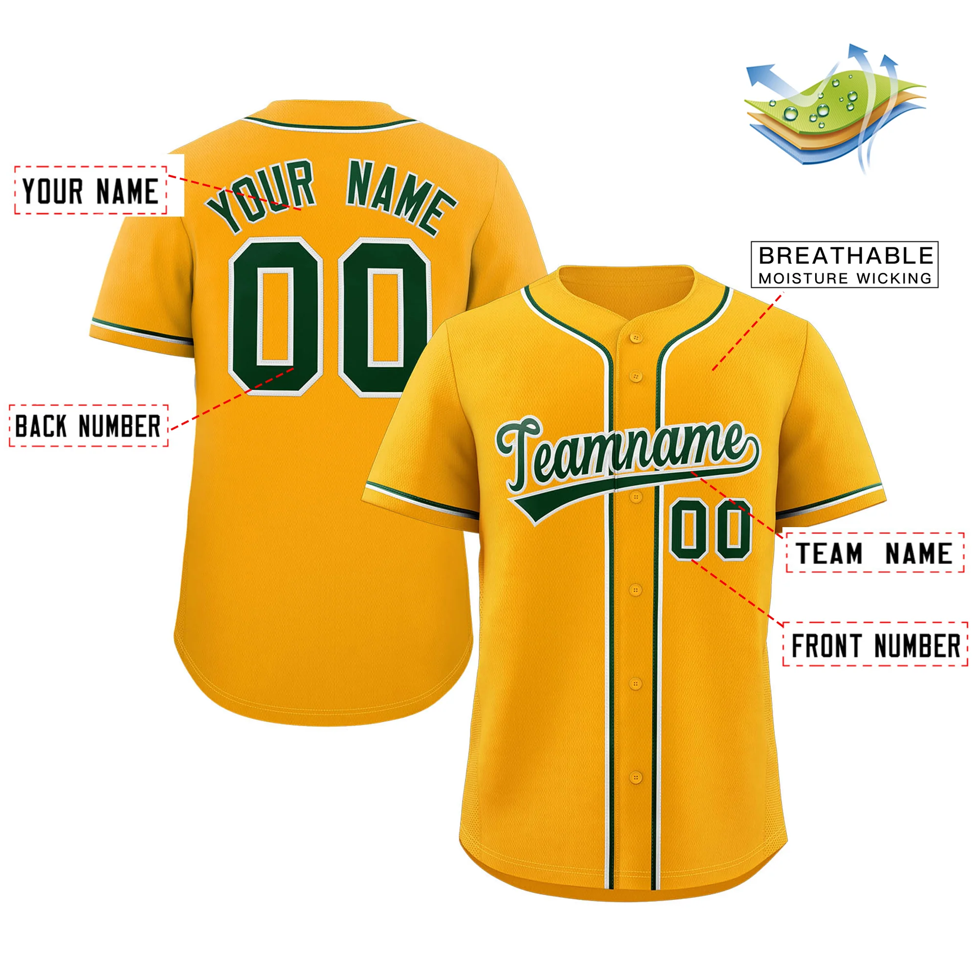 Hcwe Custom Yellow Green-White Classic Style Authentic Baseball Jersey