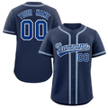 Hcwe Custom Navy Royal-Gray Classic Style Authentic Baseball Jersey