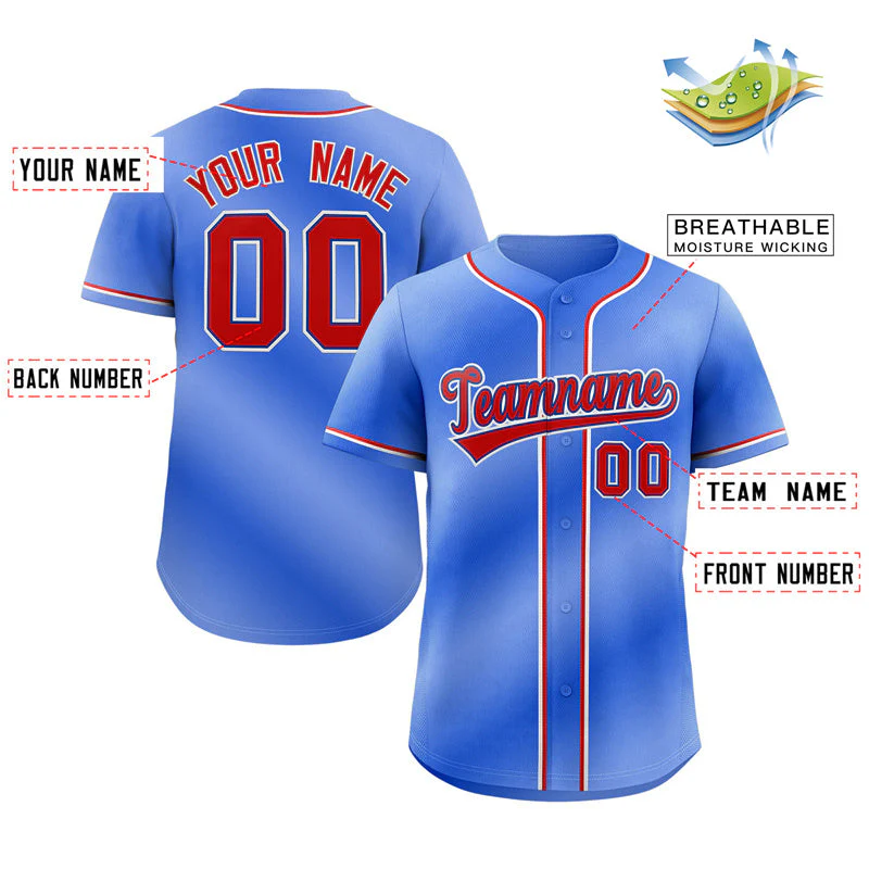 Hcwe Custom Royal Red-White Gradient Fashion Authentic Baseball Jersey