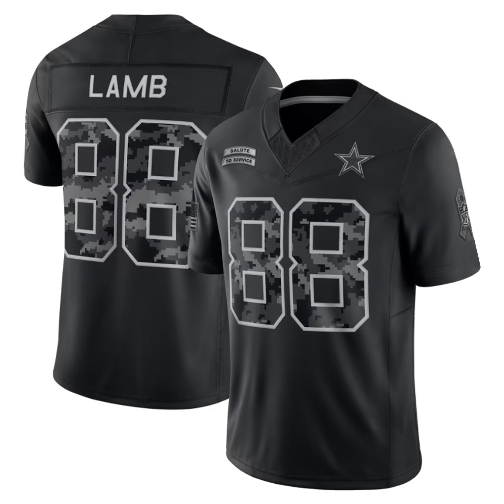 Reast D.Cowboys #88 CeeDee Lamb Player Black Limited 2026 Salute to Service Home Game Stitched Jerseys