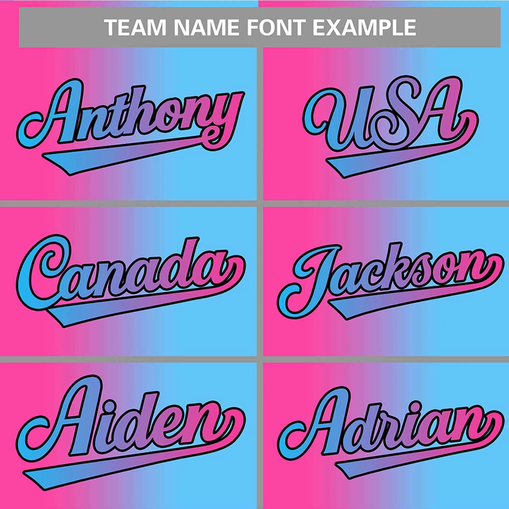 Hcwe Custom Pink Blue-Black Gradient Fashion Authentic Baseball Jersey