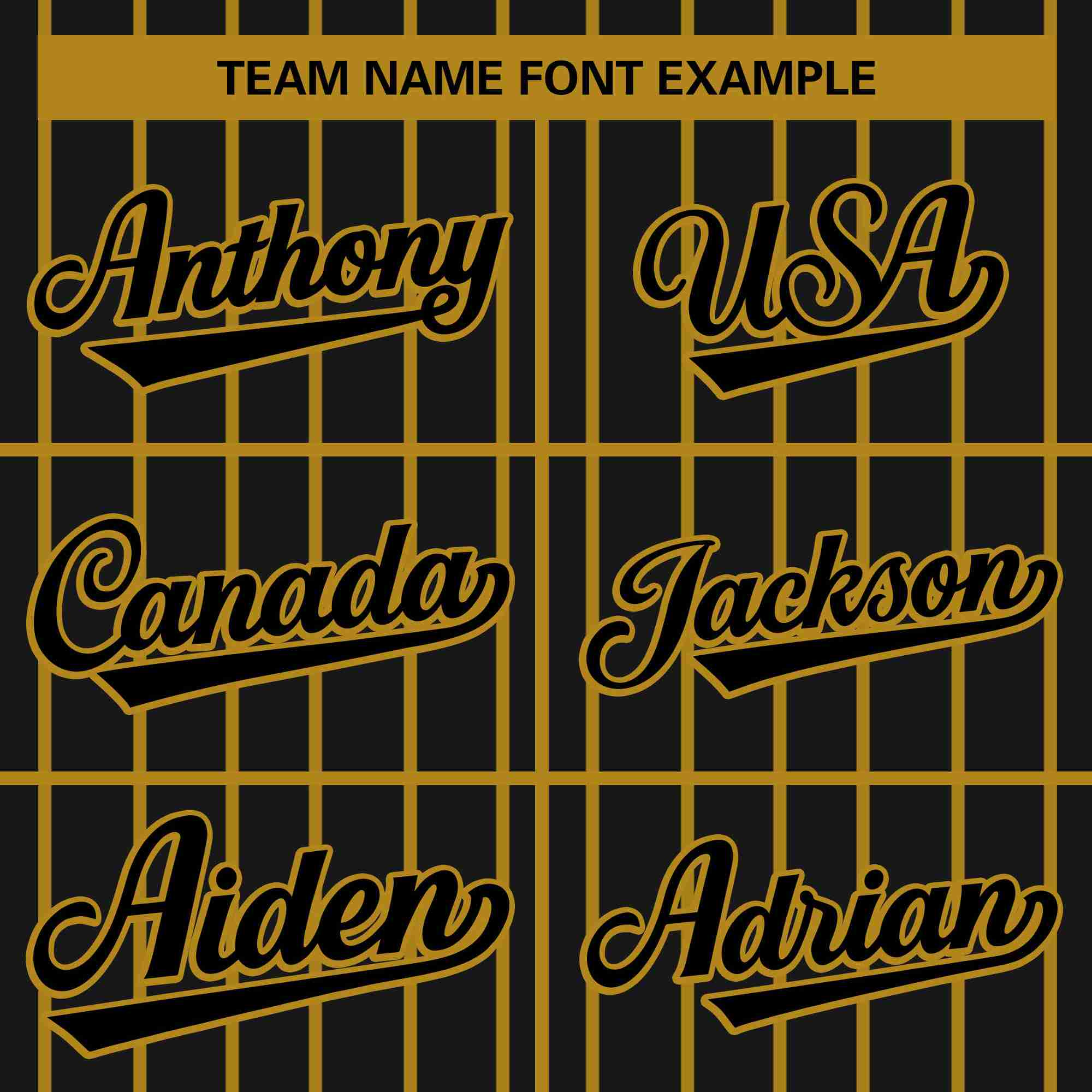 Hcwe Custom Black Old Gold Stripe Fashion Design Full Button Authentic Baseball Jersey