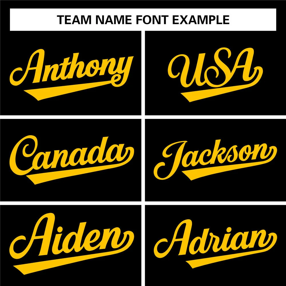Hcwe Custom Black Yellow Classic Style Fashion Authentic Baseball Jersey