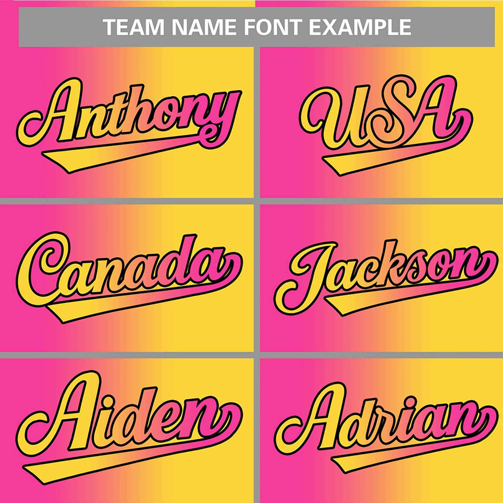Hcwe Custom Pink Yellow-Black Gradient Fashion Authentic Baseball Jersey