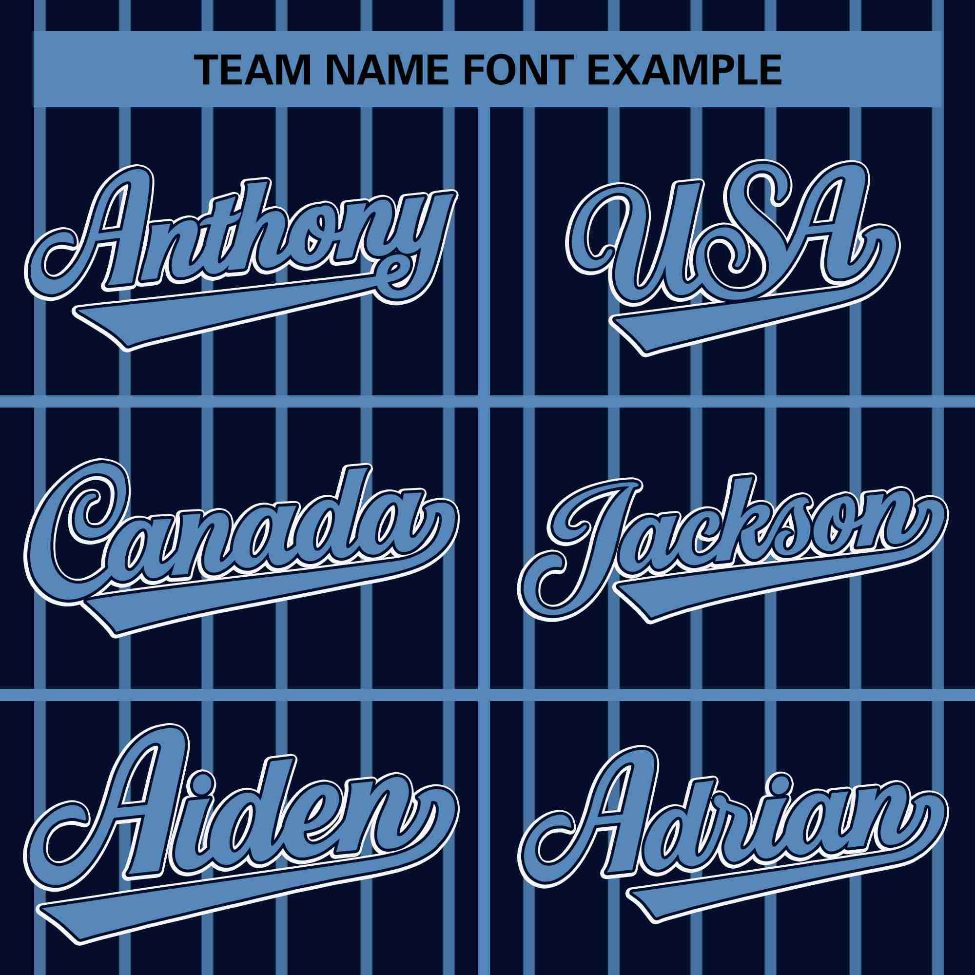 Hcwe Custom Navy Light Blue Stripe Fashion Design Full Button Authentic Baseball Jersey