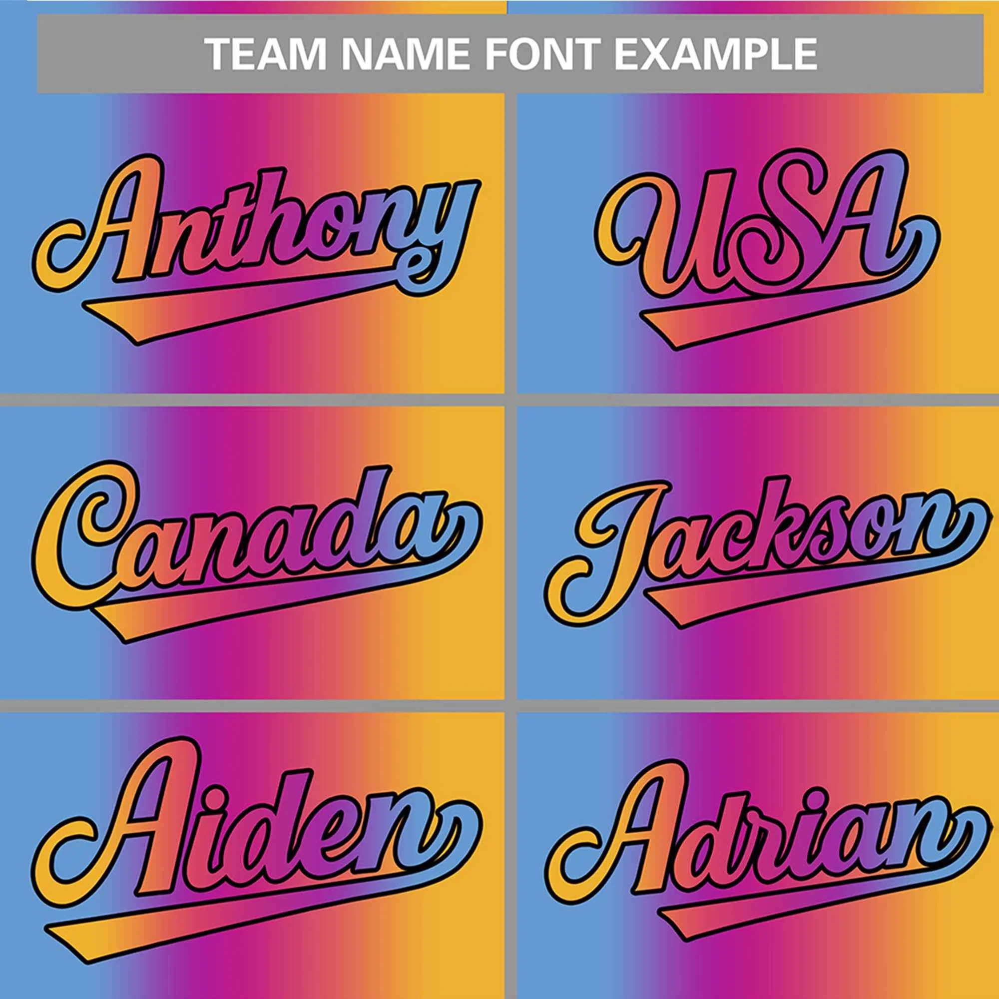 Hcwe Custom Light Blue Purple-Pink-Yellow Gradient Fashion Authentic Baseball Jersey