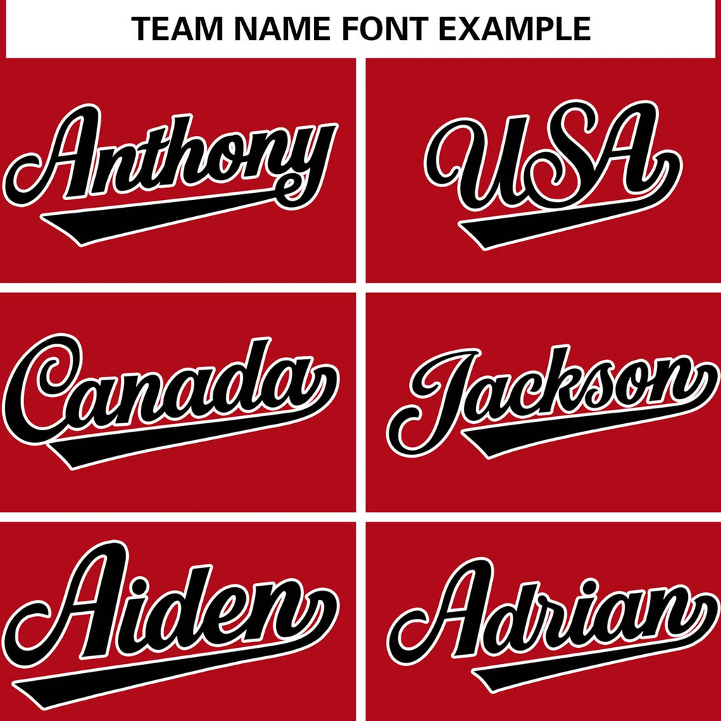 Hcwe Custom Red Black-White Solider Classic Style Authentic Baseball Jersey