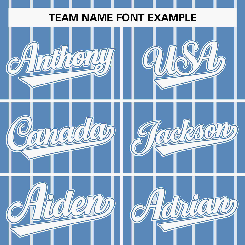 Hcwe Custom Light Blue White Stripe Fashion Design Full Button Authentic Baseball Jersey