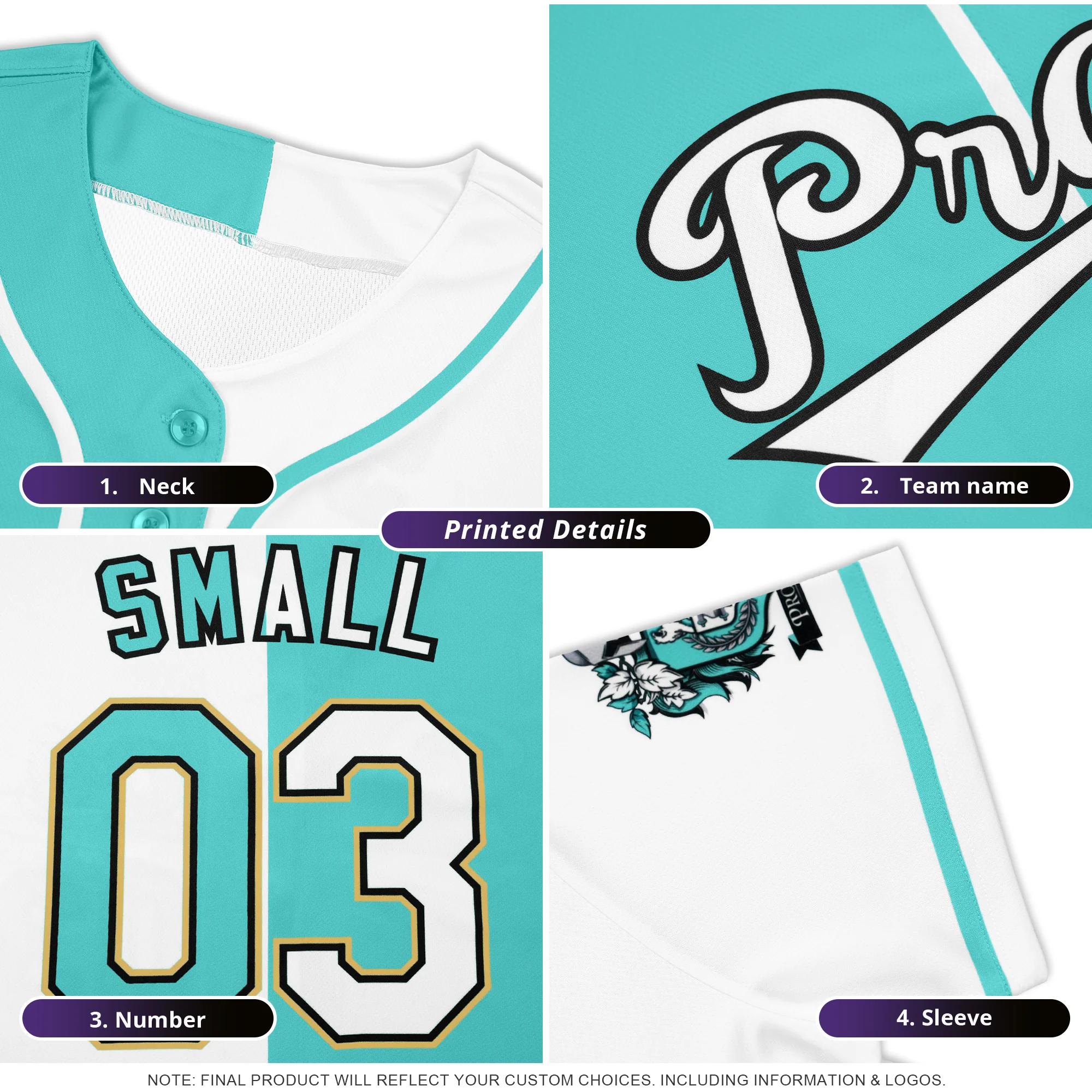 Hcwe Custom White Aqua-Black Split Fashion Design Authentic Baseball Jersey