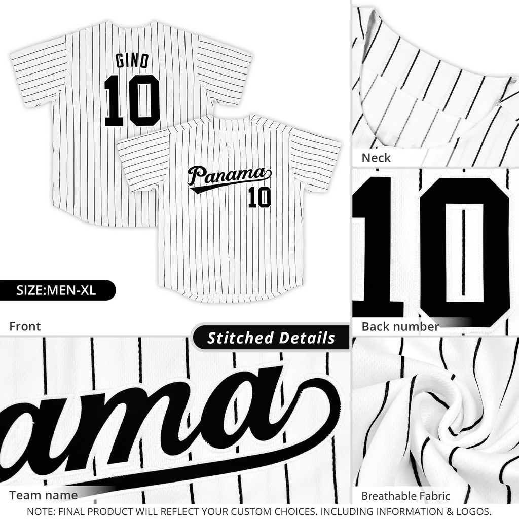 Hcwe Custom Pinstripe Baseball Jersey Button Down Shirt Personalized for AdultsYouth