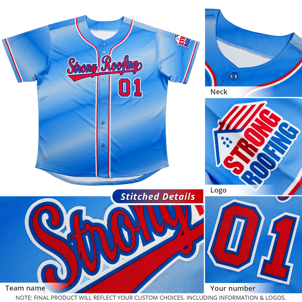 Hcwe Custom Royal Red-White Gradient Fashion Authentic Baseball Jersey