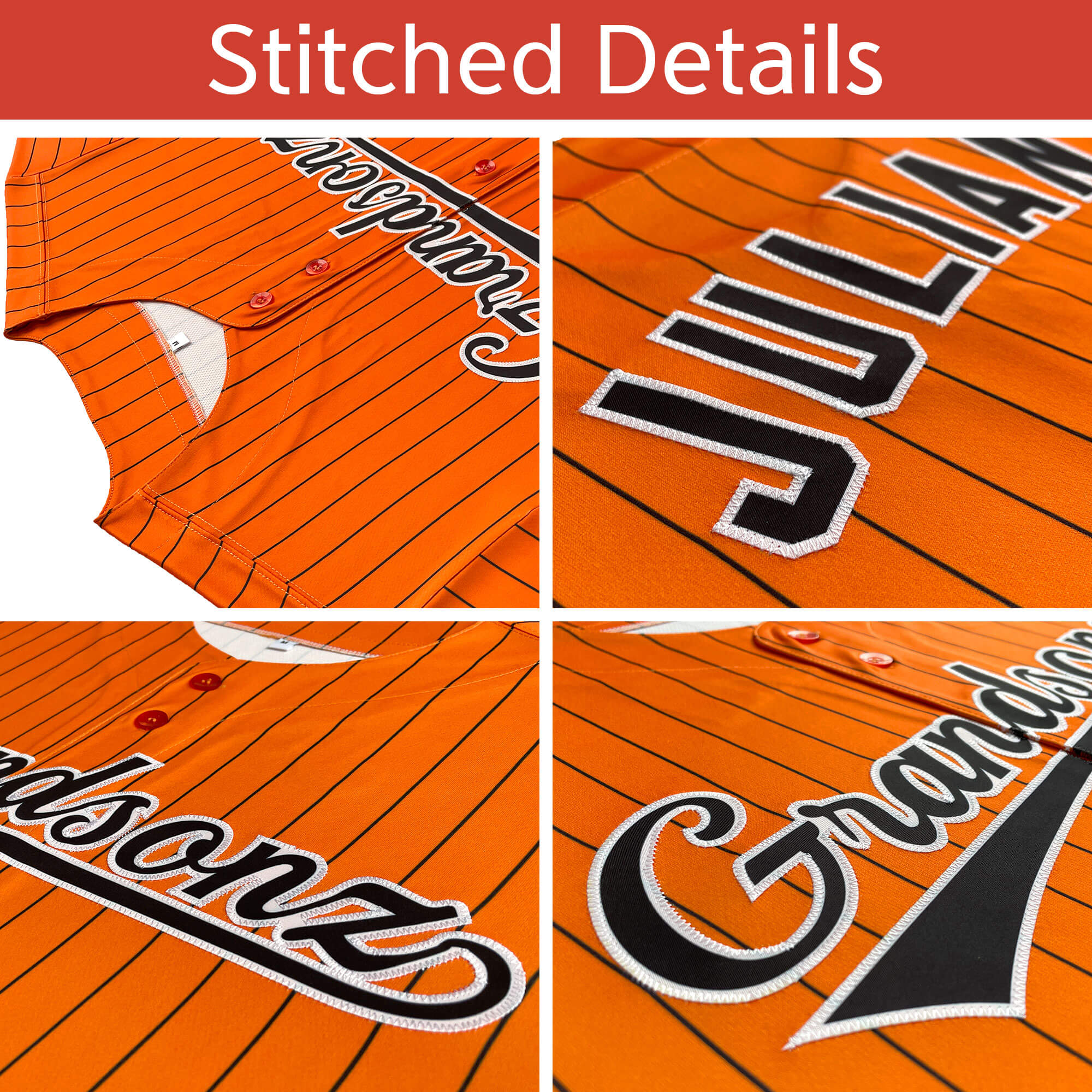 Hcwe Custom Black Pink-Gray Stripe Fashion Design Full Button Authentic Baseball Jersey