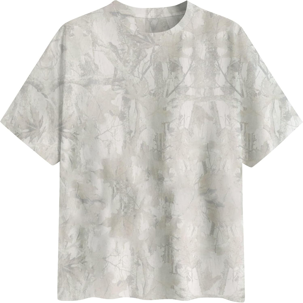 Womens Camo Shirt Oversized Maple Leaf Short Sleeve T Shirts Tops | Loose Fit,White Camo T-Shirt,Crew Neck,Half Sleeve,Everyday Outfits,Gym,Workout,Home,Work,Hiking,2026 Basic Tee