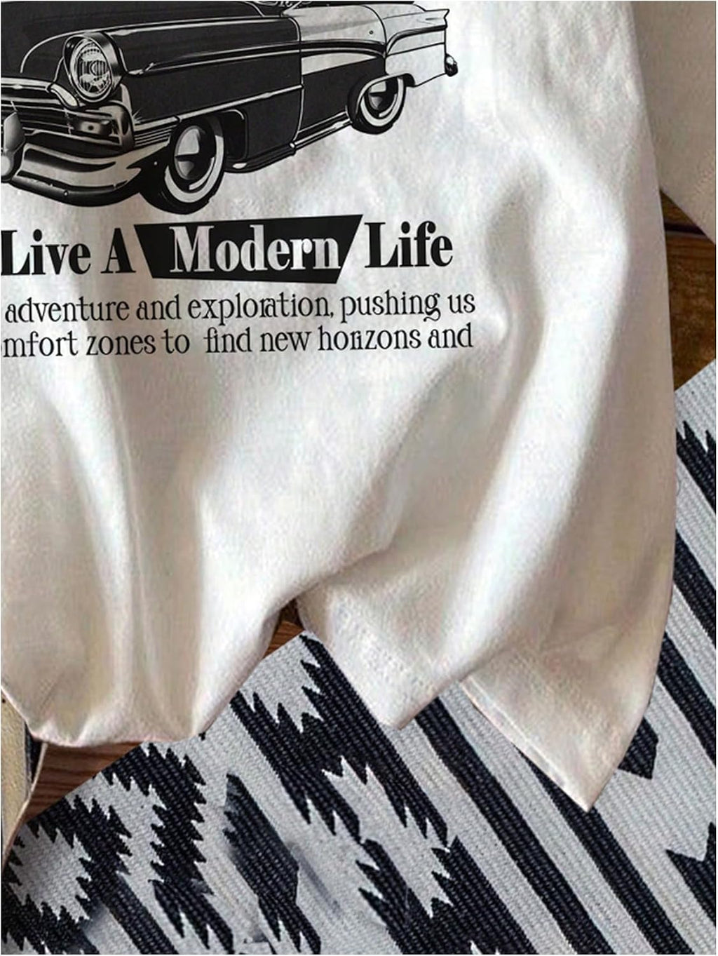 RoseSeek Women's Graphic Letter Tee Crew Neck Trendy Summer Vintage T Shirt | Drop Shoulder, Short Sleeve Car Print Top, Graphic Tees for Women, Y2k Vintage Tshirts