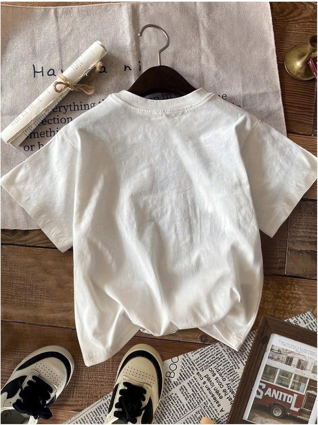 RoseSeek Women's Graphic Letter Tee Crew Neck Trendy Summer Vintage T Shirt | Drop Shoulder, Short Sleeve Car Print Top, Graphic Tees for Women, Y2k Vintage Tshirts