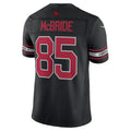 A.Cardinals #85 Trey McBride Black Alternate Vapor F.U.S.E. Stitched Limited Jersey