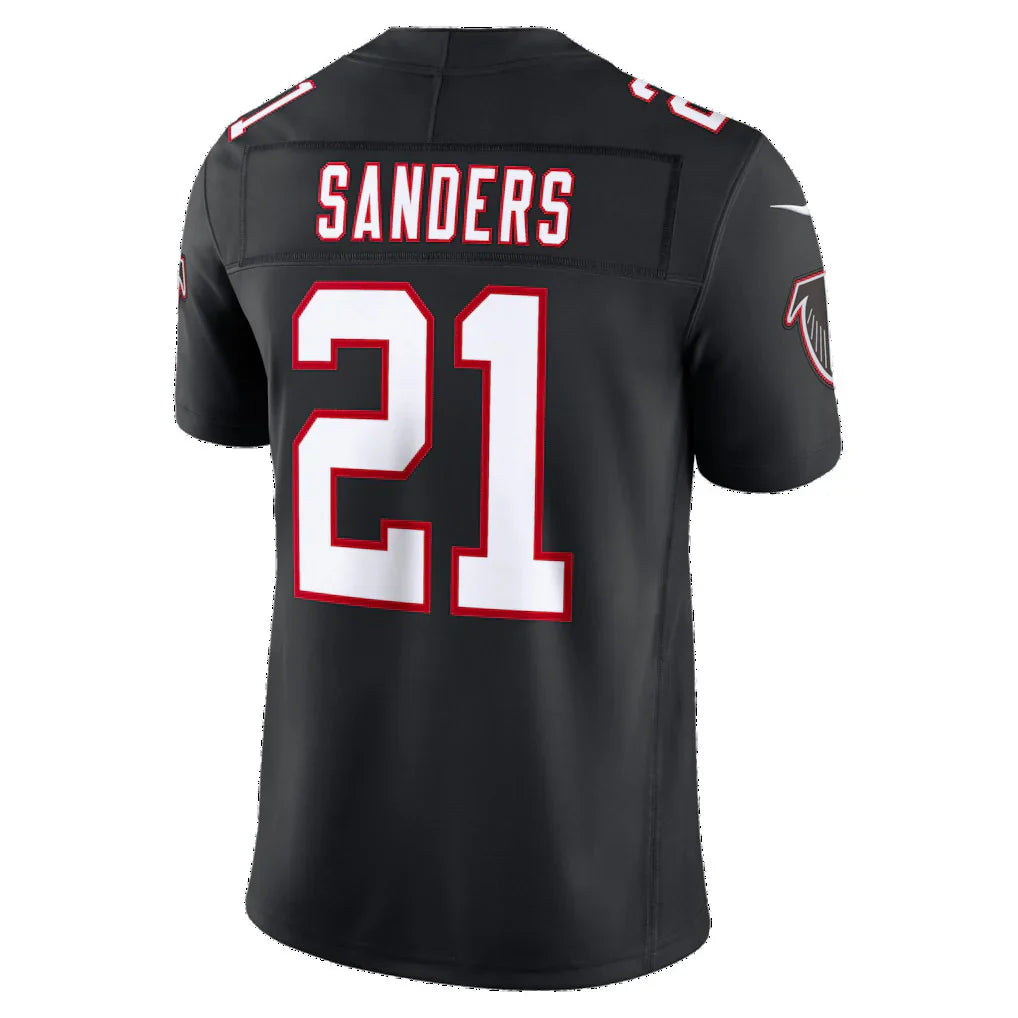 A.Falcons #21 Deion Sanders Black Alternate Throwback Vapor F.U.S.E. Stitched Retired Limited Jersey