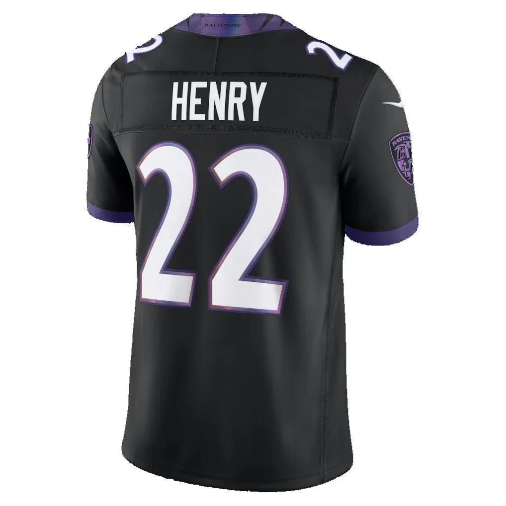 B.Ravens #22 Derrick Henry Black Alternate Alternate Vapor F.U.S.E. Stitched Limited Jersey