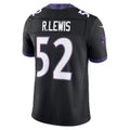 B.Ravens #52 Ray Lewis Black Alternate Vapor F.U.S.E. Stitched Retired Player Limited Jersey