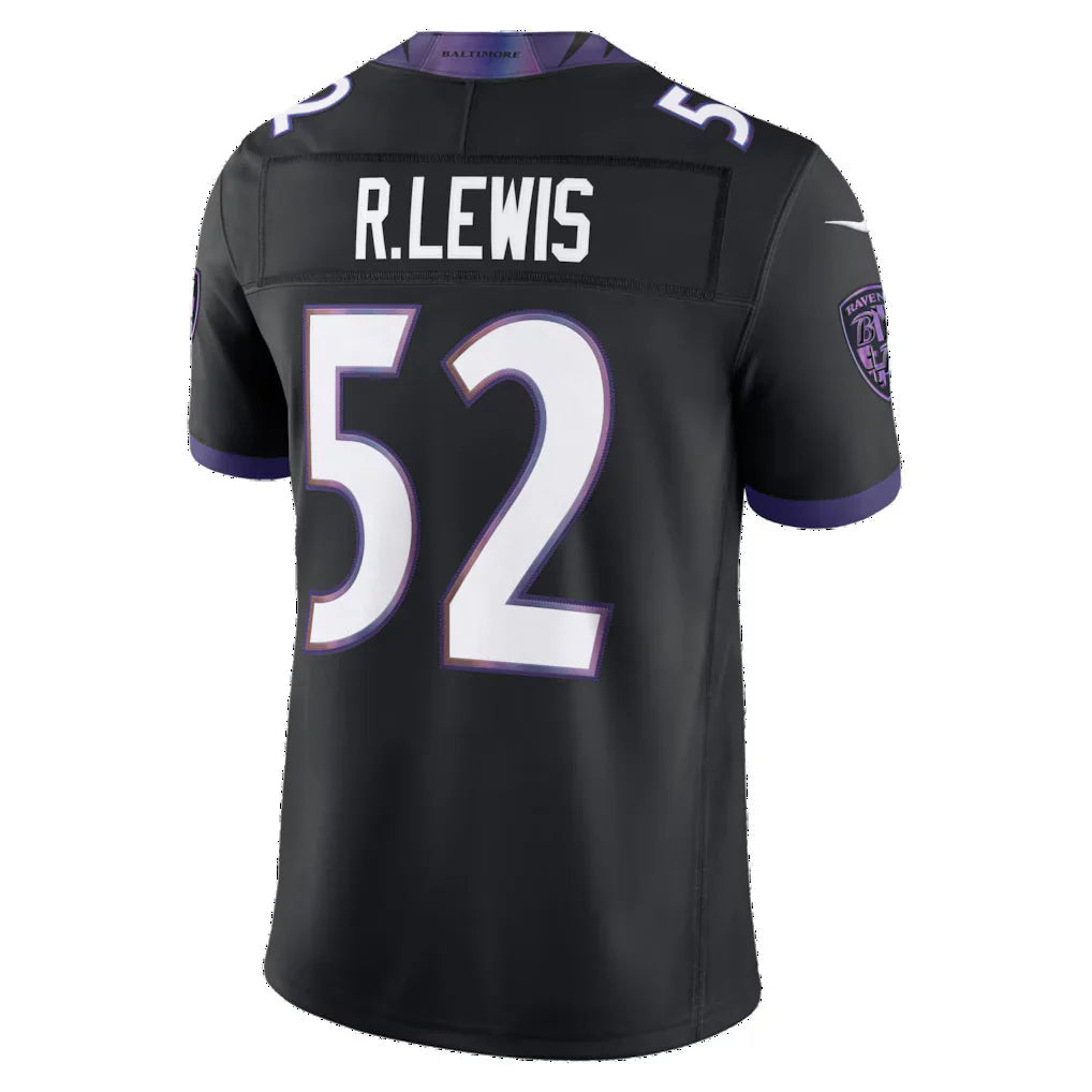 B.Ravens #52 Ray Lewis Black Alternate Vapor F.U.S.E. Stitched Retired Player Limited Jersey