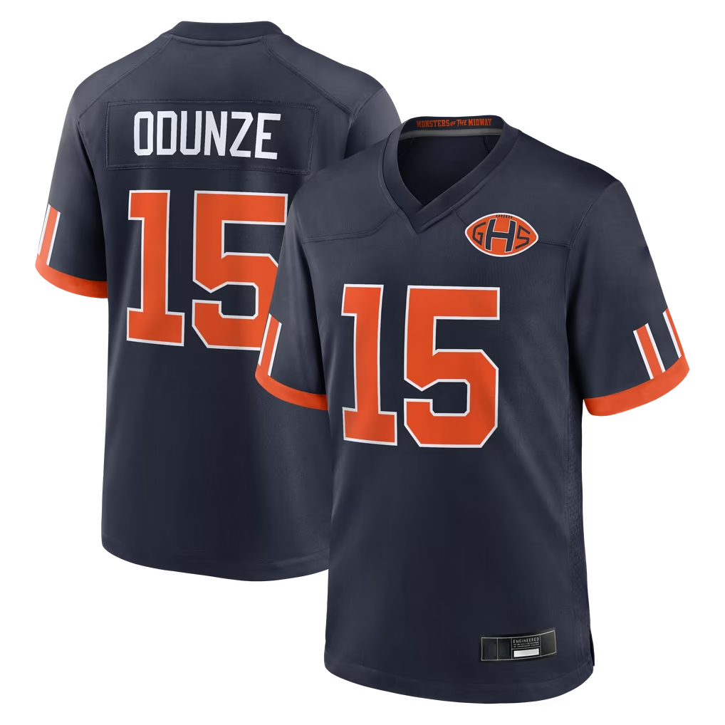 Reast C.Bears #15 Rome Odunze Navy 2026 Rivalries Collection Game Stitched Jerseys