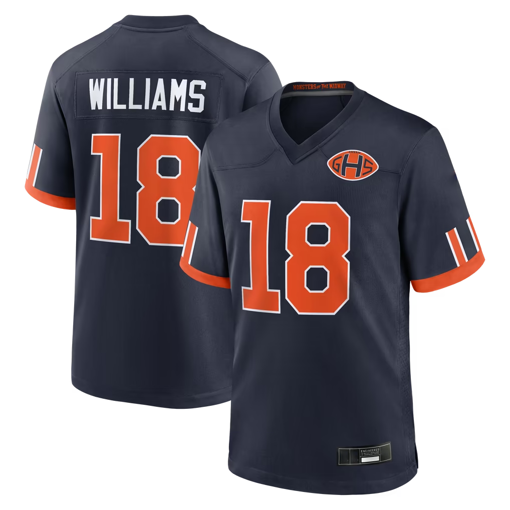 Reast C.Bears #18 Caleb Williams Navy 2026 Rivalries Collection Game Stitched Jerseys