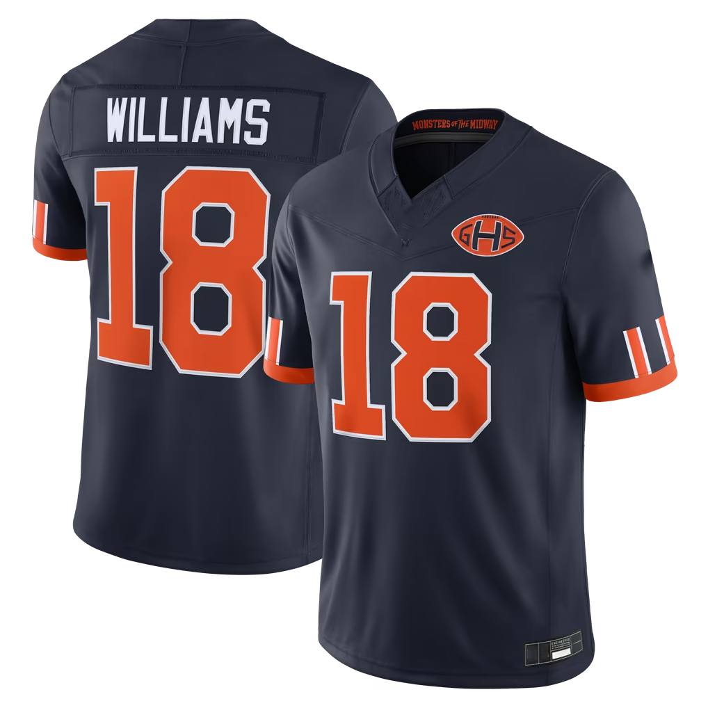 Reast C.Bears #18 Caleb Williams Navy 2026 Rivalries Collection Limited Stitched Jerseys