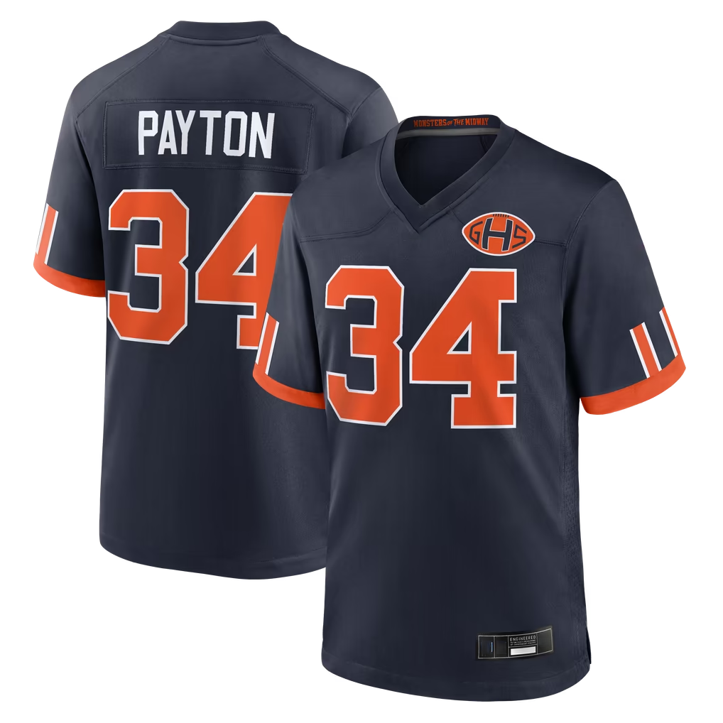 Reast C.Bears #34 Walter Payton Navy 2026 Rivalries Collection Game Stitched Jerseys