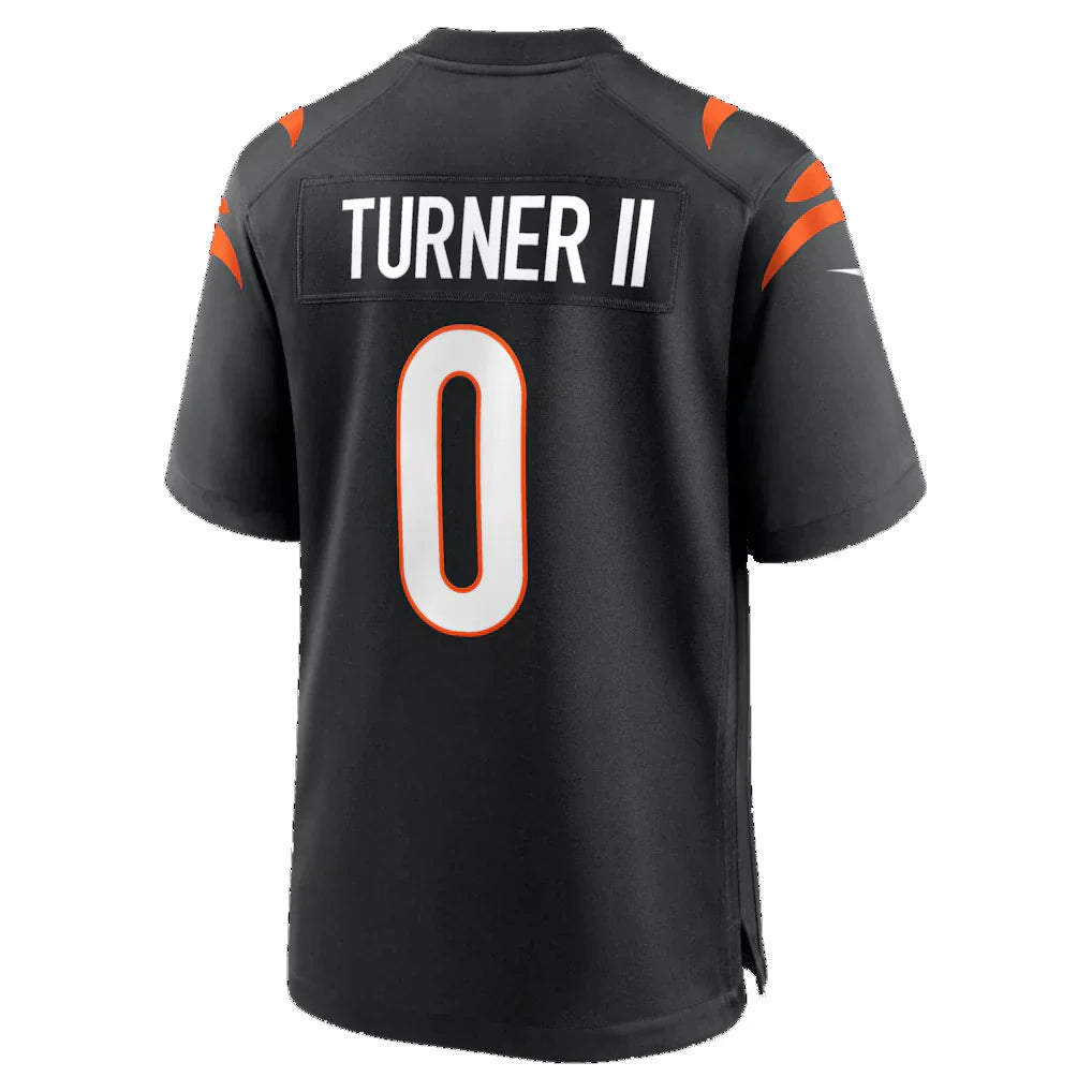 C.Bengals #0 DJ Turner II Black Team Game Jersey