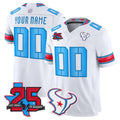 Reast Custom H.Texans White Rivalries Jersey - All Stitched