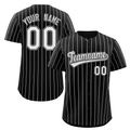 Hcwe Custom Black White-Gray Stripe Fashion Authentic Baseball Jersey