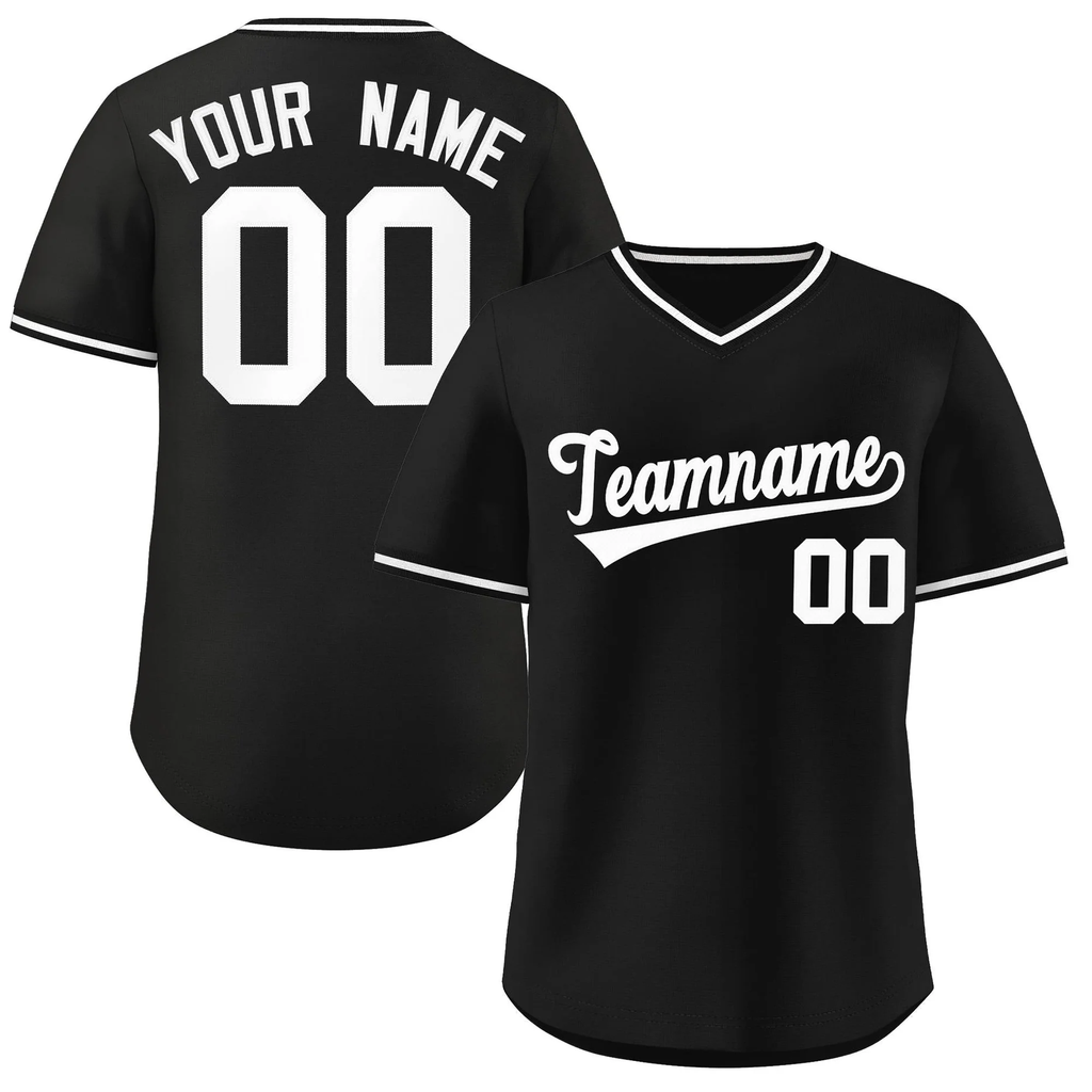 Hcwe Custom Black White Classic Style Outdoor Authentic Pullover Softball Jersey