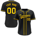 Hcwe Custom Black Yellow Classic Style Fashion Authentic Baseball Jersey