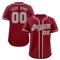 Hcwe Custom Crimson Gray-White Classic Style Authentic Baseball Jersey