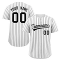Hcwe Custom Pinstripe Baseball Jersey Button Down Shirt Personalized for AdultsYouth