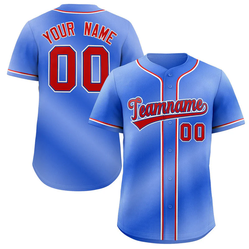 Hcwe Custom Royal Red-White Gradient Fashion Authentic Baseball Jersey