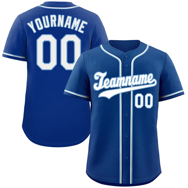 Hcwe Custom Royal White-Light Blue Hook Classic Style Authentic Baseball Jersey