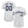 Hcwe Custom White Navy Stripe Fashion Authentic Baseball Jersey