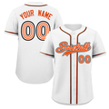 Hcwe Custom White Orange-Black Classic Style Authentic Baseball Jersey