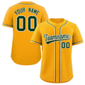 Hcwe Custom Yellow Green-White Classic Style Authentic Baseball Jersey
