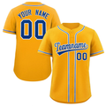Hcwe Custom Yellow Royal-White Classic Style Authentic Baseball Jersey