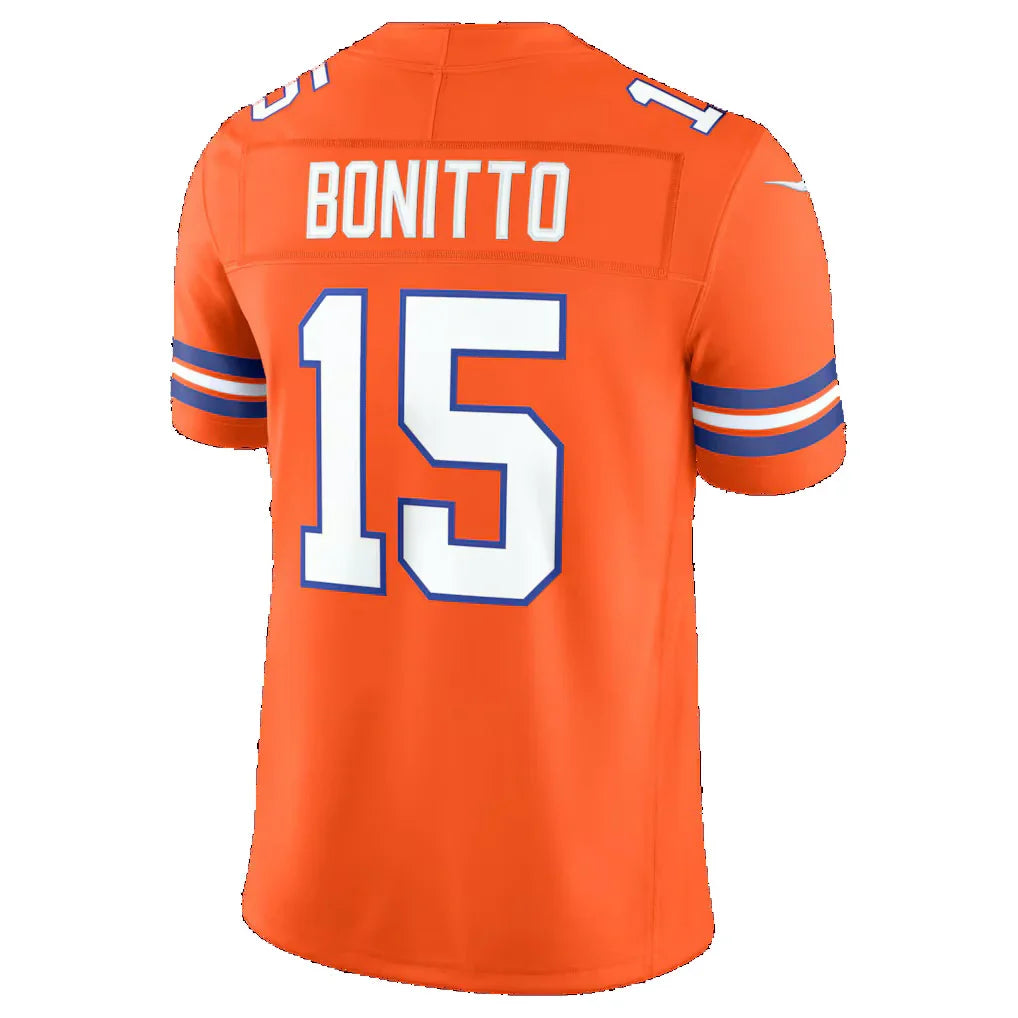 D.Broncos #15 Nik Bonitto Orange Alternate Mile High Collection 1977 Throwback Vapor F.U.S.E. Stitched Jerseys