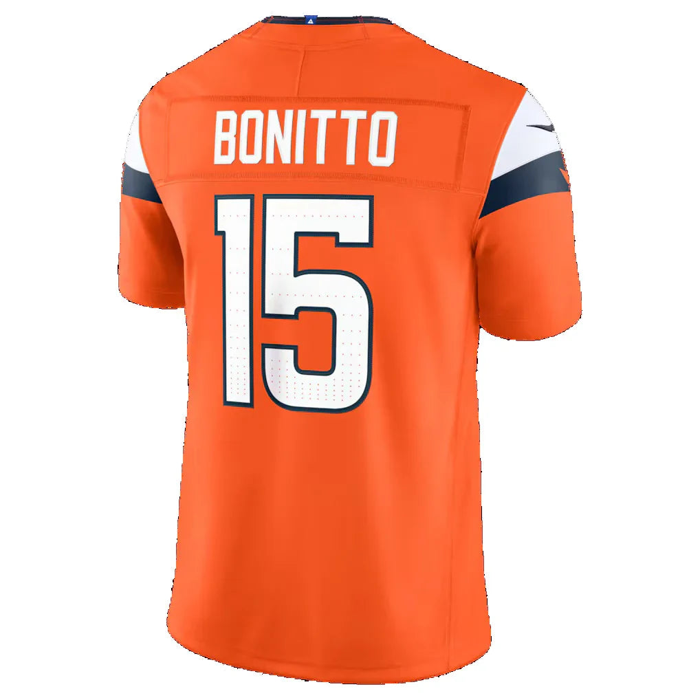 D.Broncos #15 Nik Bonitto Orange Team Vapor F.U.S.E. Stitched Limited Jersey