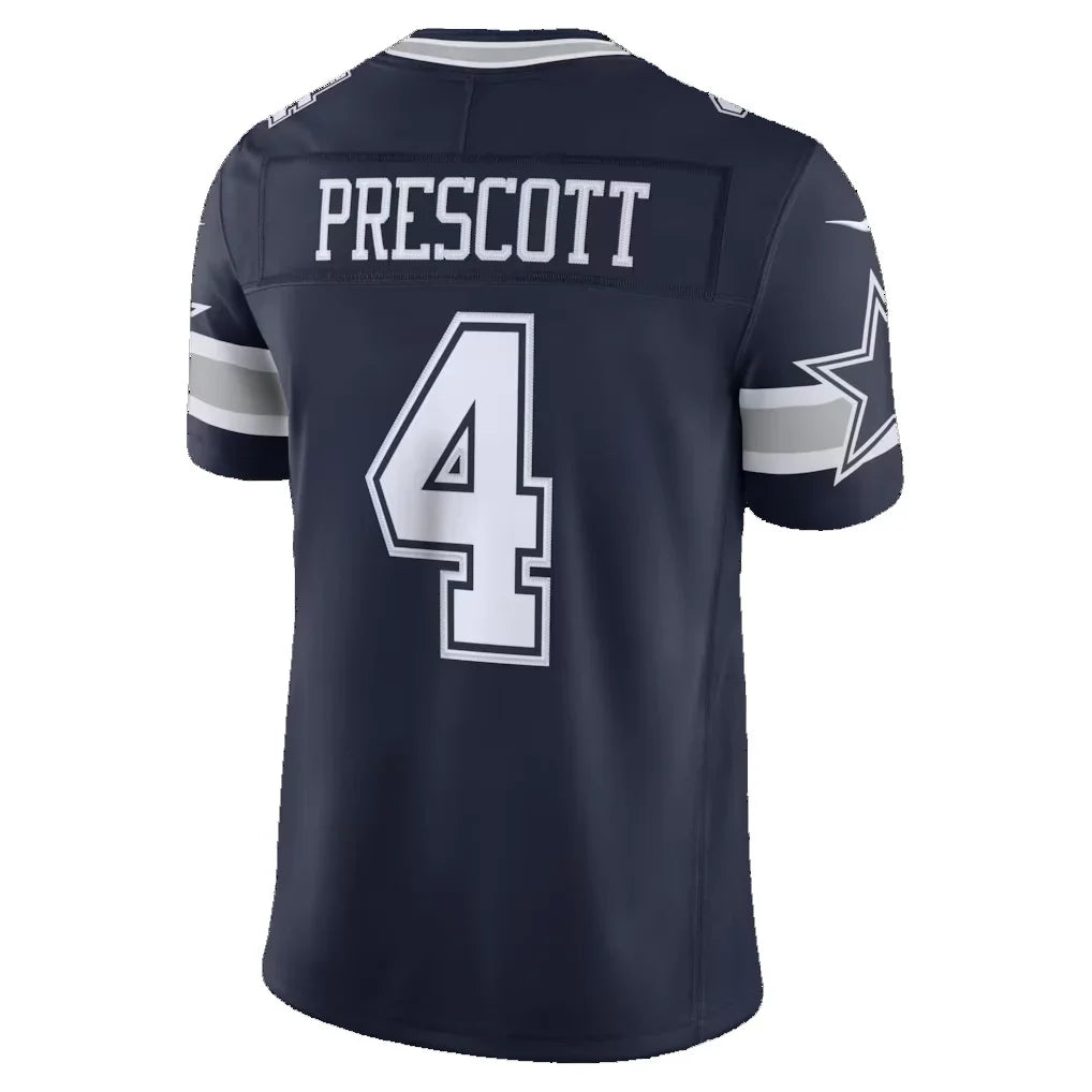 D.Cowboys #4 Dak Prescott Navy Team Vapor F.U.S.E. Stitched Limited Jersey