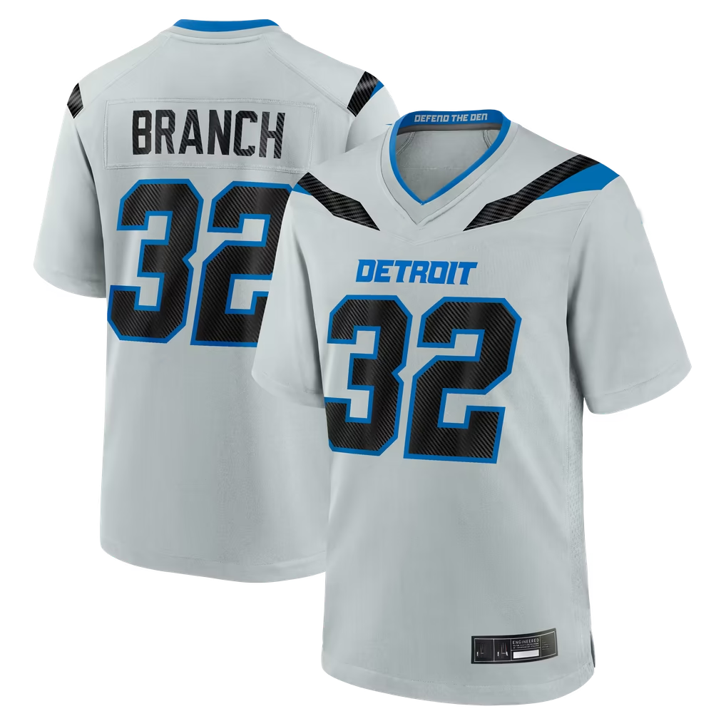 Reast D.Lions #32 Brian Branch Silver 2026 Rivalries Collection Game Stitched Jerseys