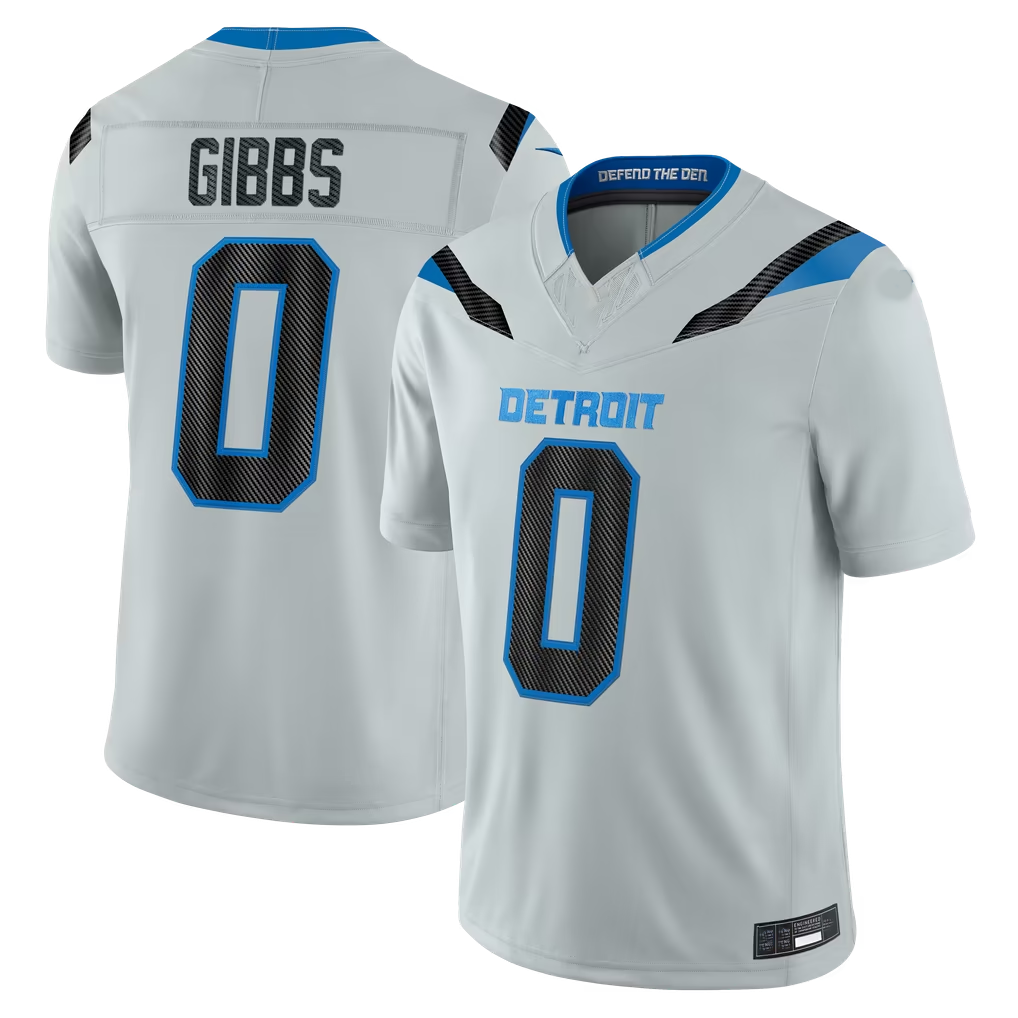 Reast D.Lions #0 Jahmyr Gibbs Silver 2026 Rivalries Collection Limited Stitched Jerseys