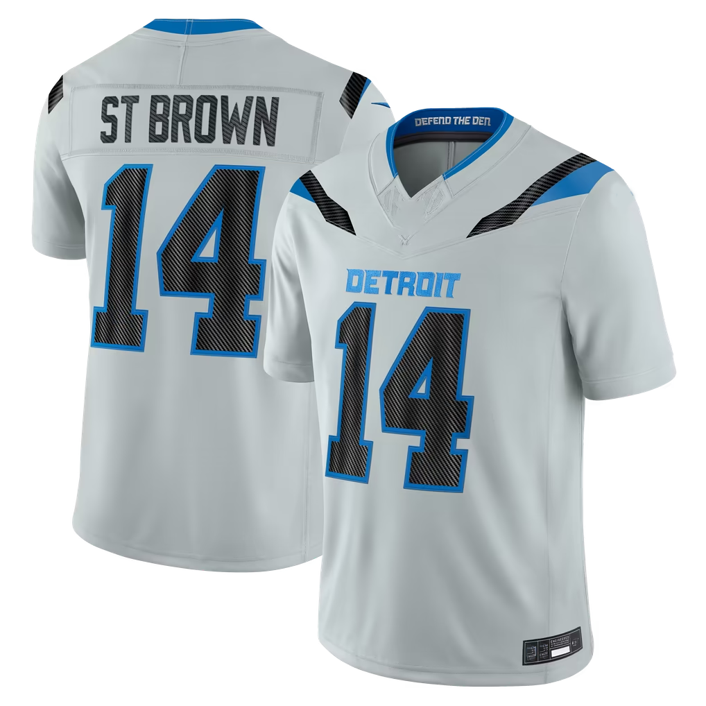 Reast D.Lions #14 Amon-Ra St. Brown Silver 2026 Rivalries Collection Limited Stitched Jerseys