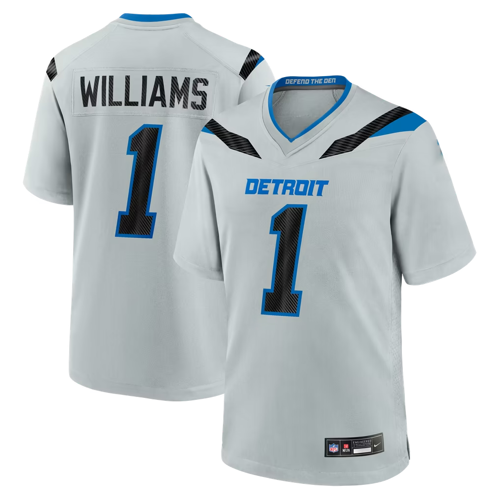 Reast D.Lions #1 Jameson Williams Silver 2026 Rivalries Collection Game Stitched Jerseys