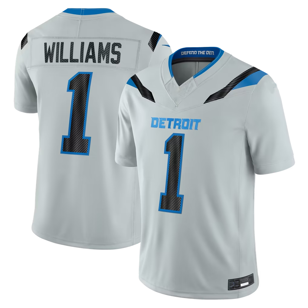 Reast D.Lions #1 Jameson Williams Silver 2026 Rivalries Collection Limited Stitched Jerseys
