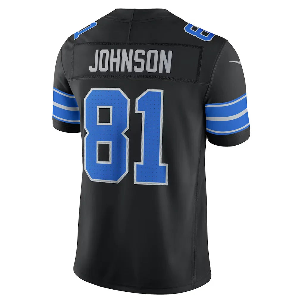 D.Lions #81 Calvin Johnson Black Alternate Vapor F.U.S.E. Stitched Retired Limited Jersey